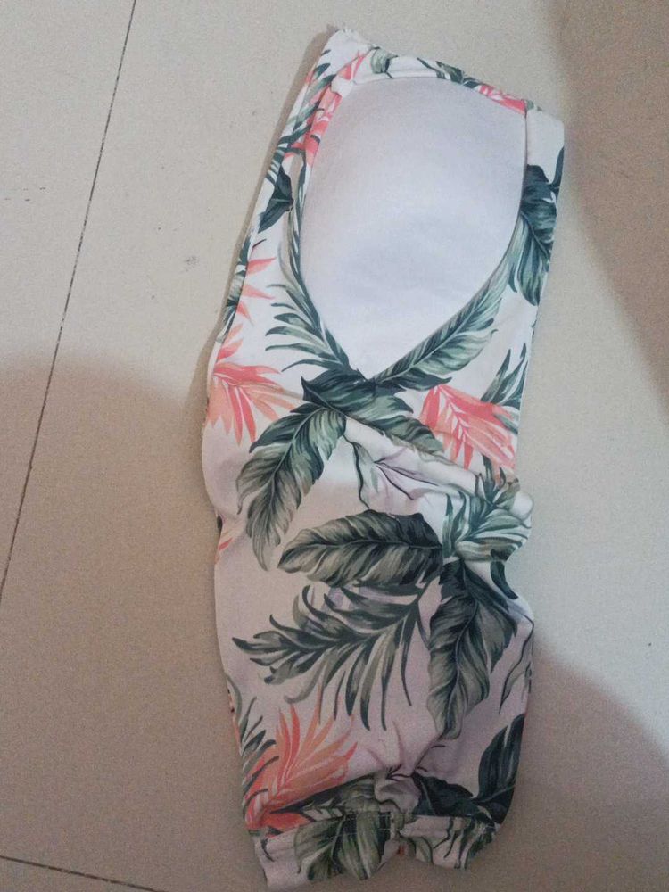 Tropical Print Bikini Top