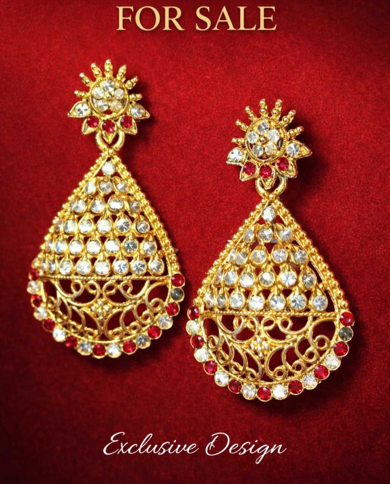 Exquisite Gold-Plated Gemstone Earrings