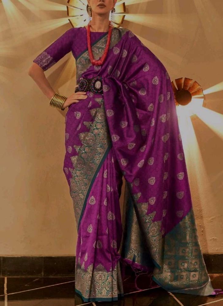 Purple Banarasi Silk Saree