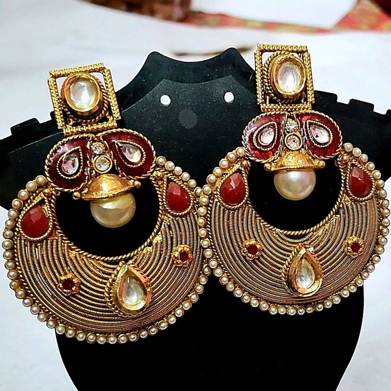Kundan Gold Design Earring