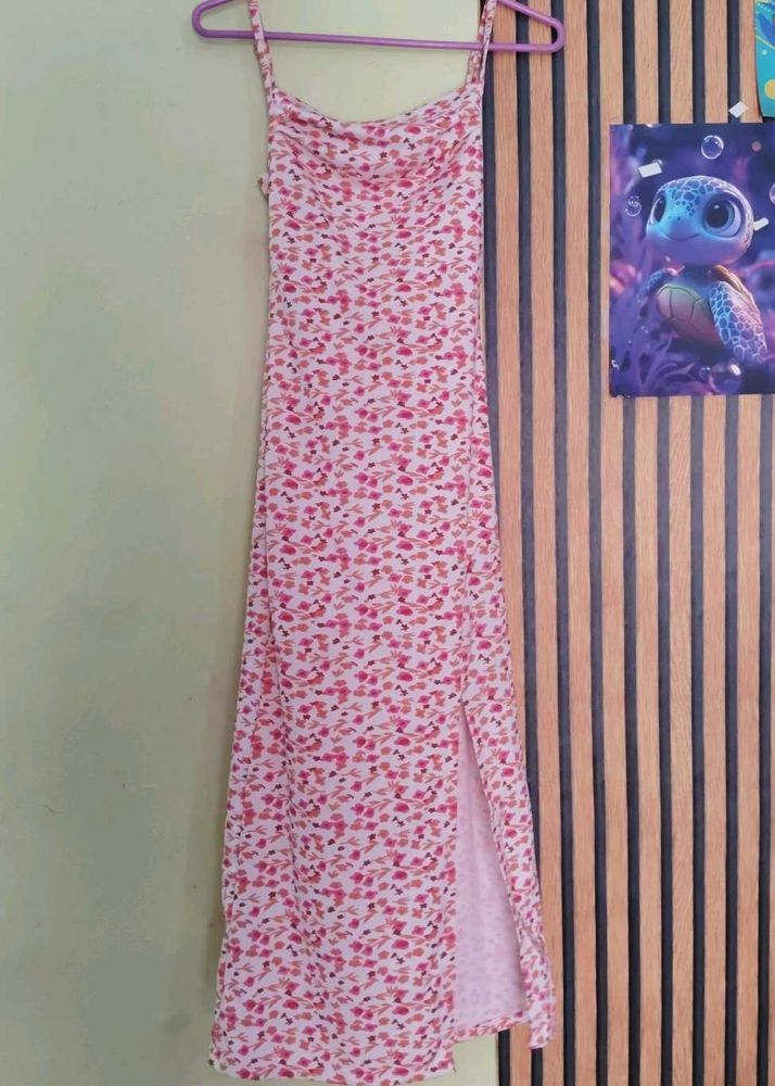 Cute Floral Print Midi Dress