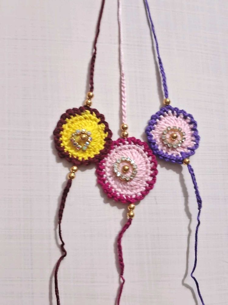 Handmade Crochet Rakhi Set of 3🌸