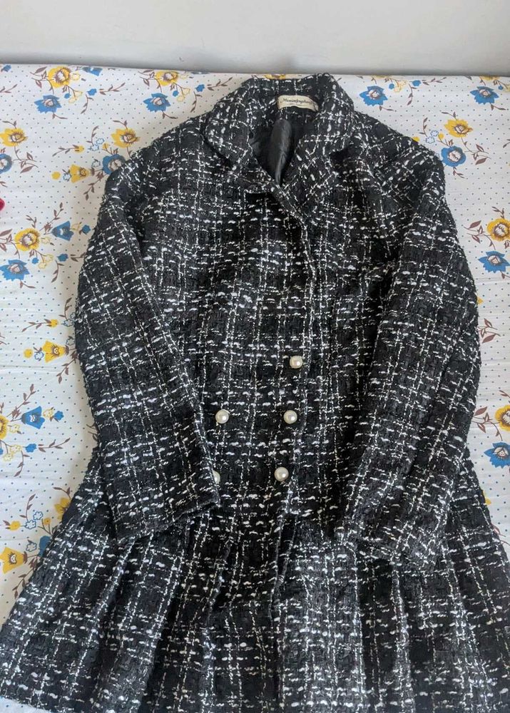 Tweed Pearl Button Coat