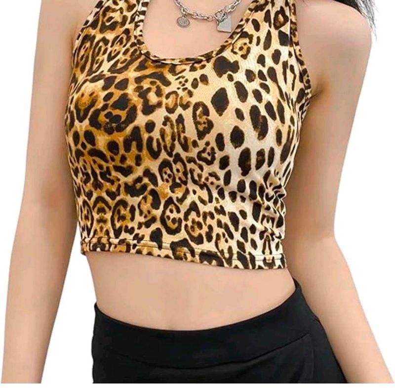 Very Beautiful Tiger Print Crop Top