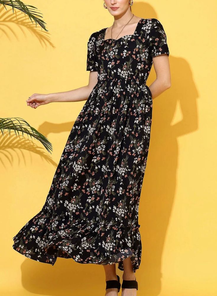 Chic Floral Print Midi Dress