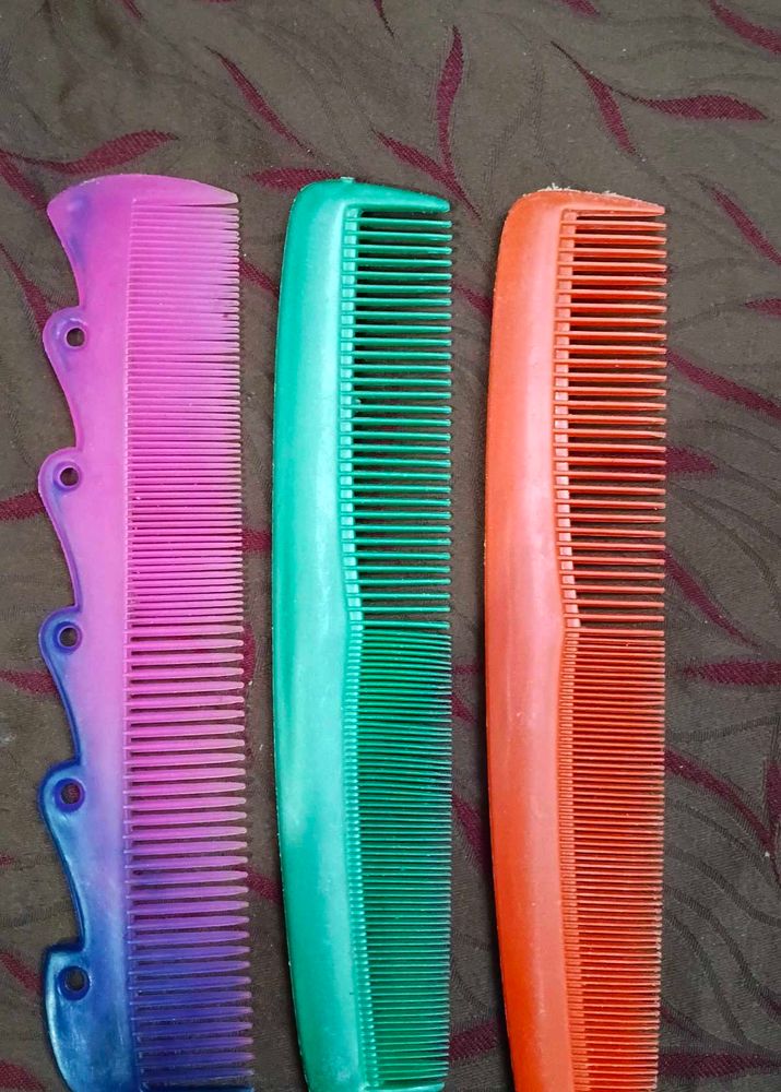 Set of 3 Colorful Hair Combs