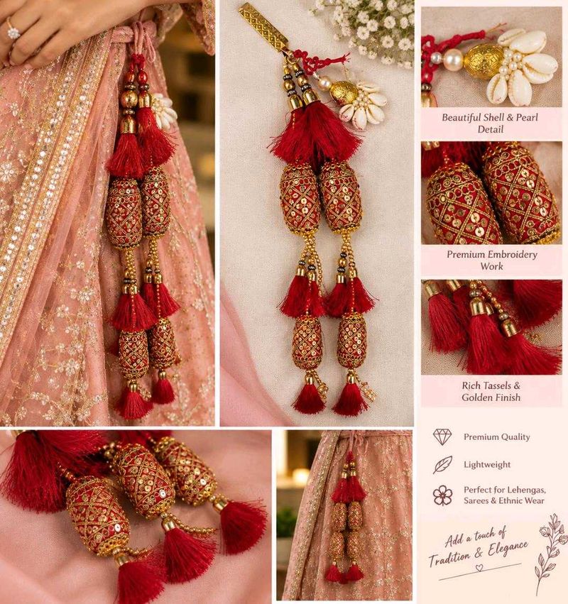 Red Tassel Lehenga/Saree Hangings