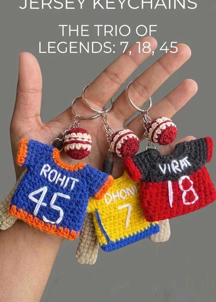Cricket Jersey Keychains Trio