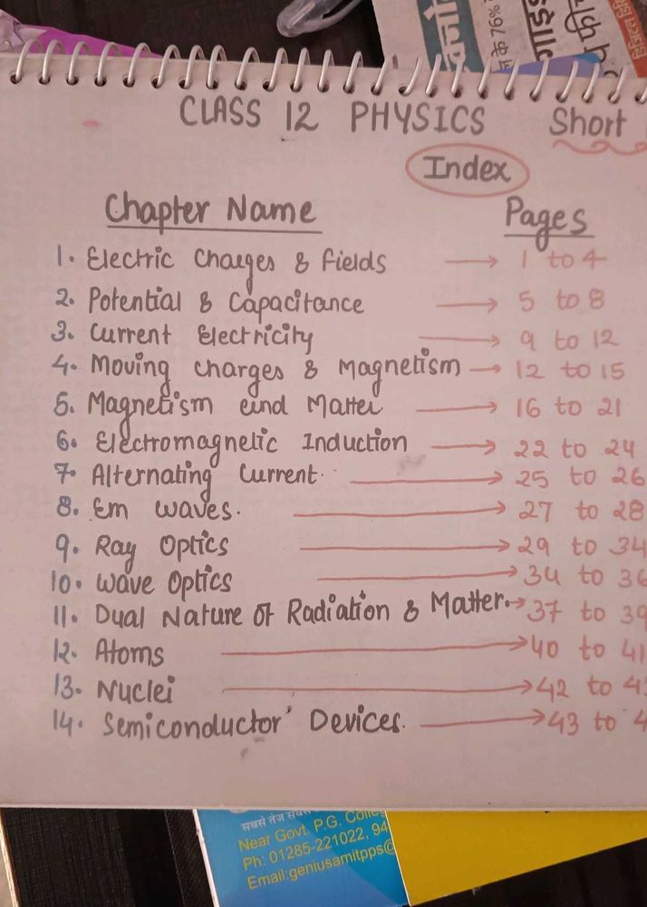 Class 12 Physics Notes
