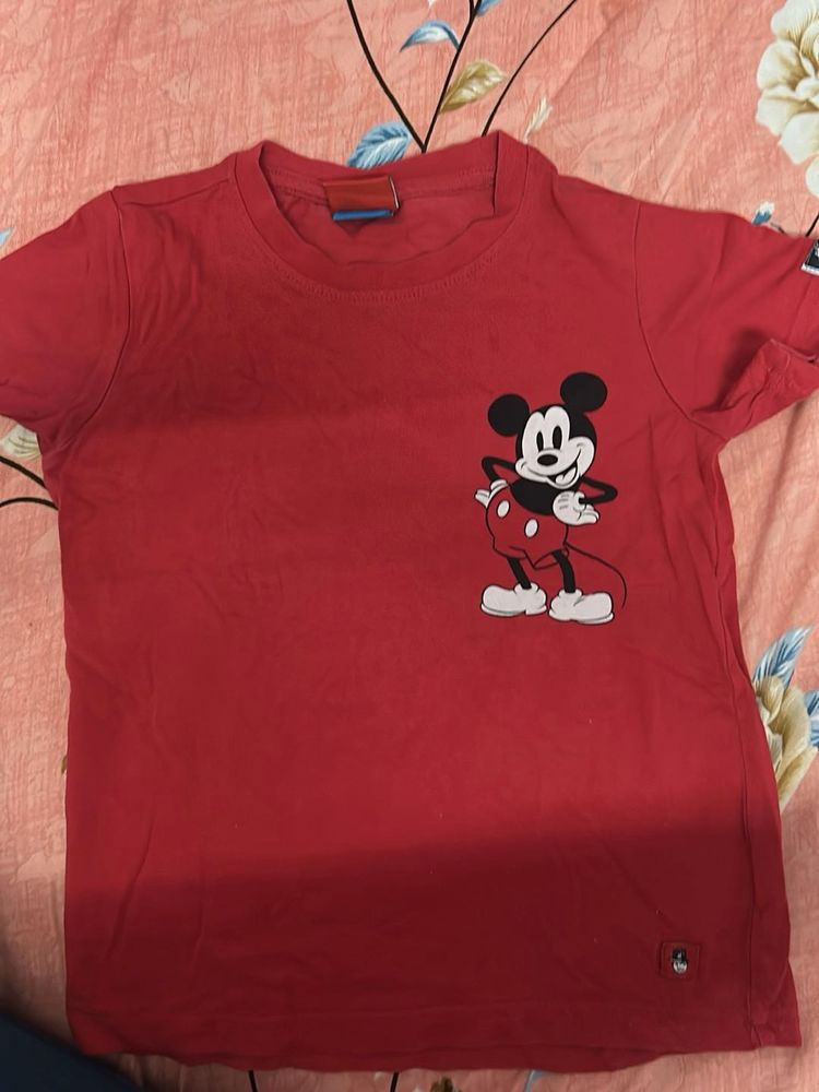 Cute Mickey Mouse Red T-Shirt
