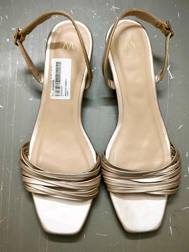 'W' Rose Gold Square Toe Wedges
