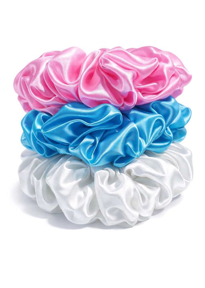 Colorful Satin Scrunchie Set (3)