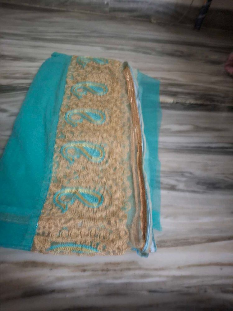 Embroidered Teal Dupatta