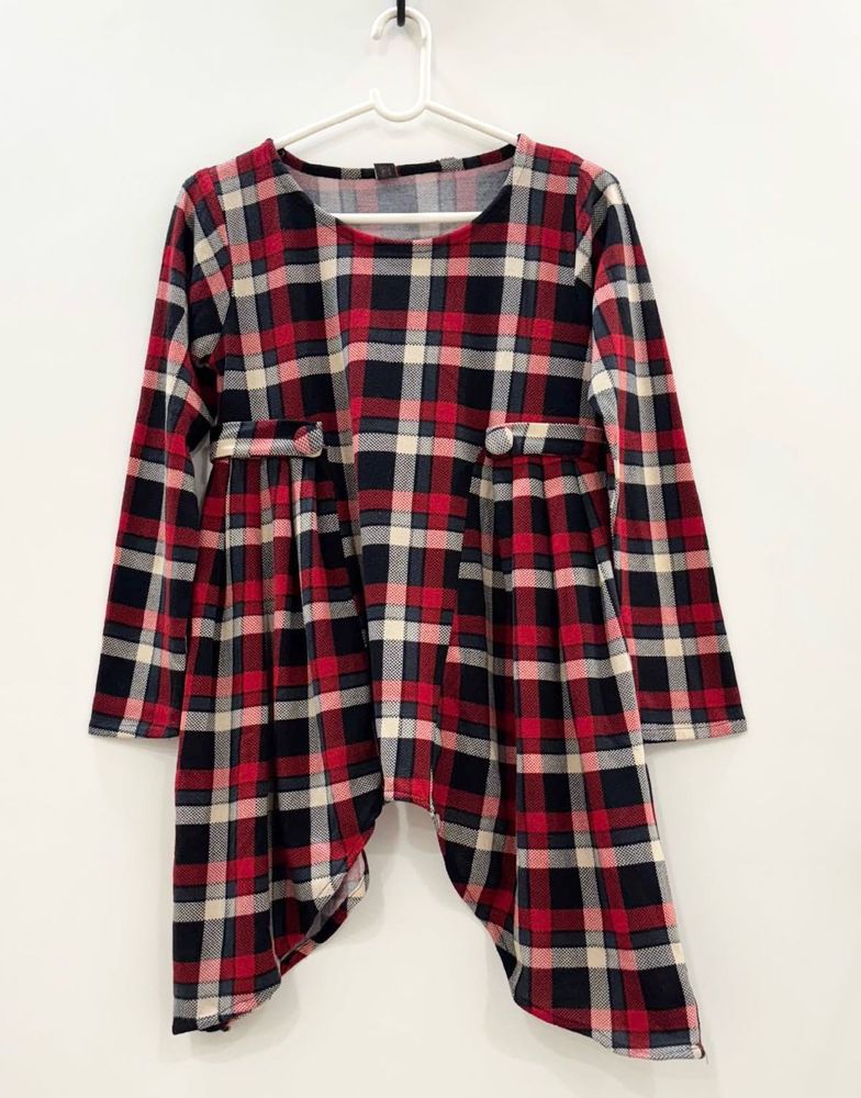 Red Checked Tunic Top