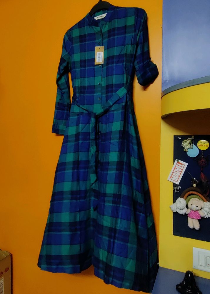 Plaid Checks Flared Dress
