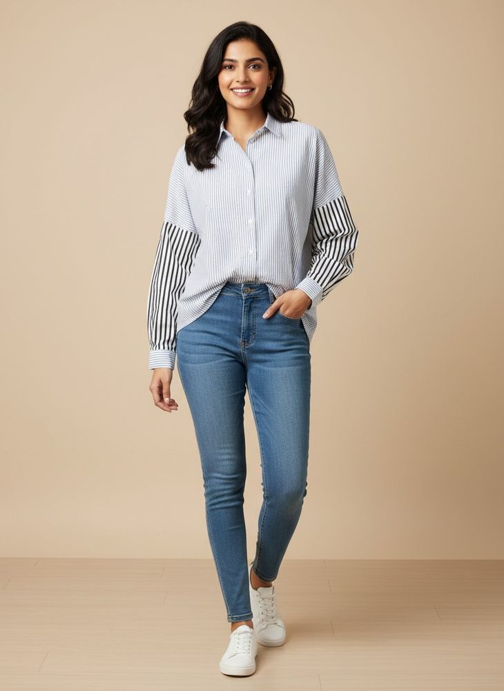 Chic Striped Button-Up Shirt