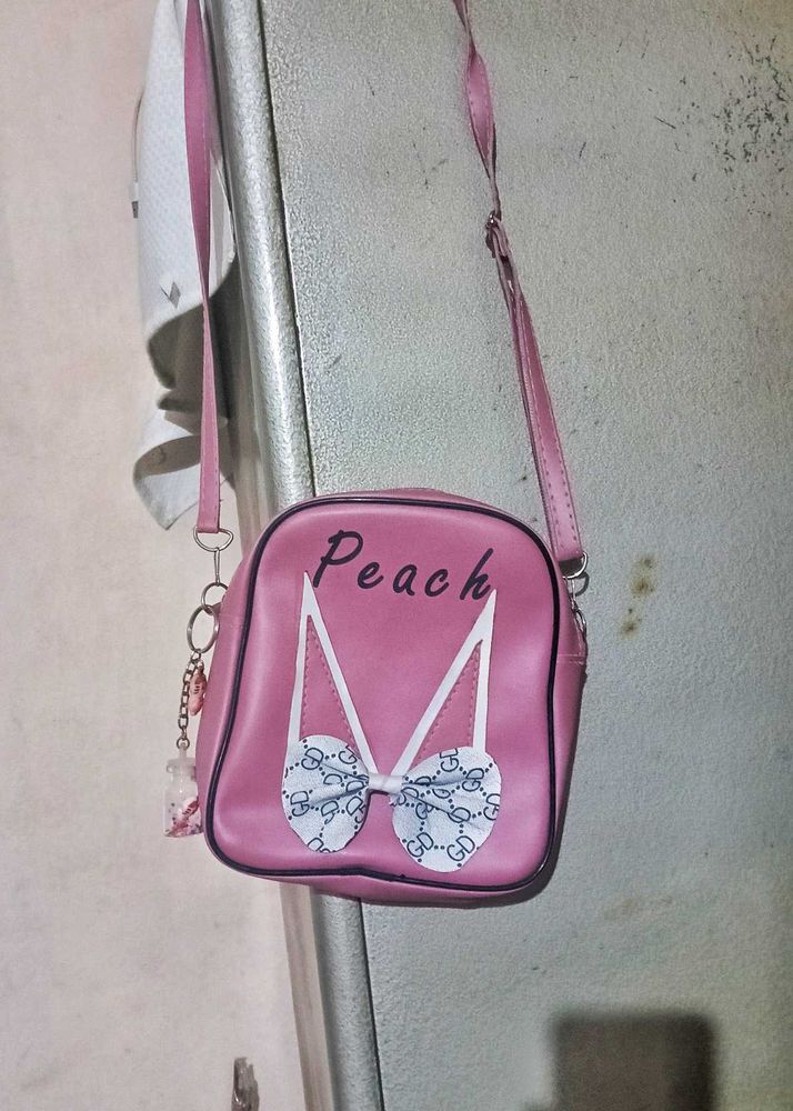 Cute Pink Peach Crossbody Bag