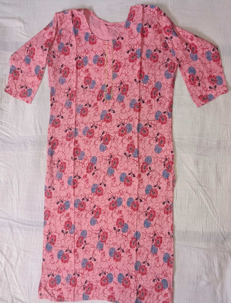 Pink Floral Kurta