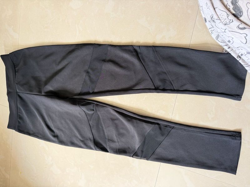Stylish Black Mesh Detail Pants