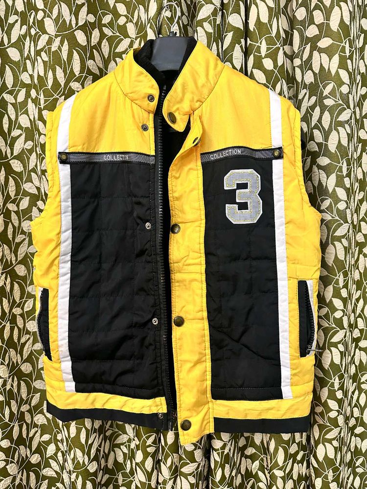 Aesthetic Yellow &amp; Black Half Jacket
