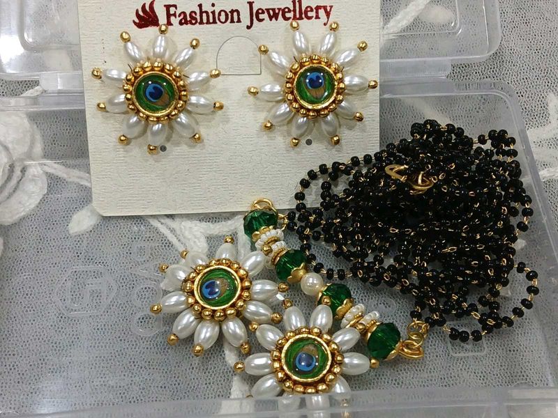 Elegant Peacock Pearl Jewelry Set