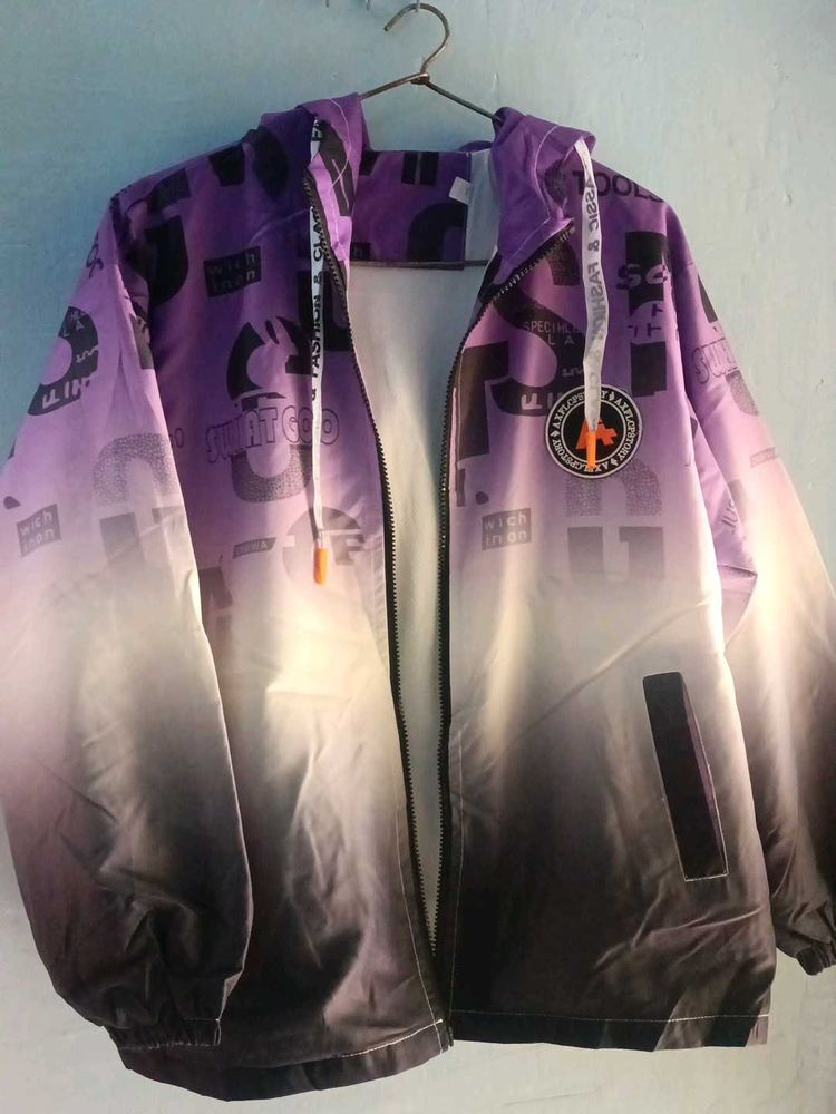 Gradient Print Hooded Jacket