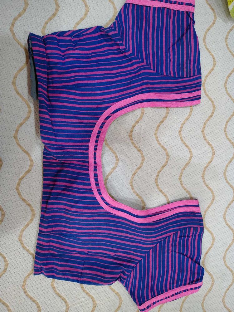 Striped Readymade Saree Blouse