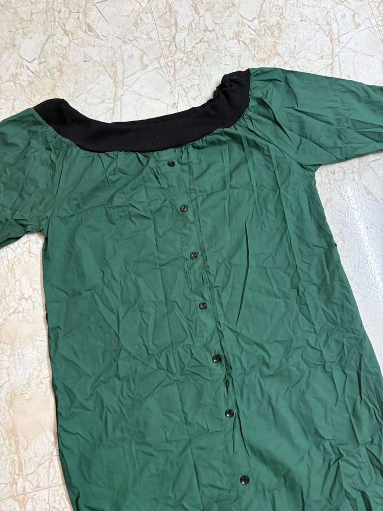 🎊Green Button-Up Dress....