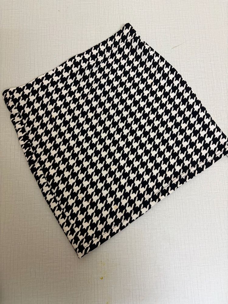 Houndstooth Print Skirt(combo of 3)