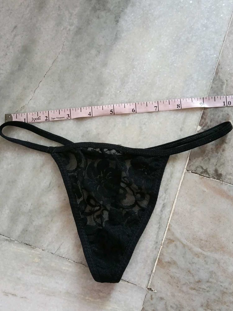 Black Lace Thong Panty