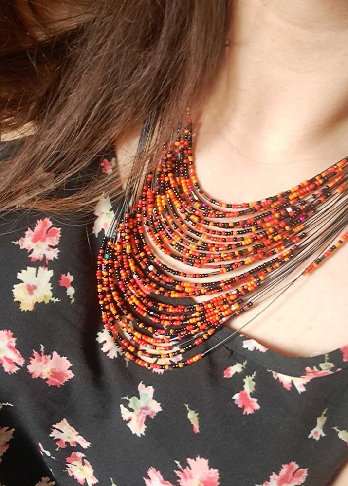 Unique Beaded Statement Necklace