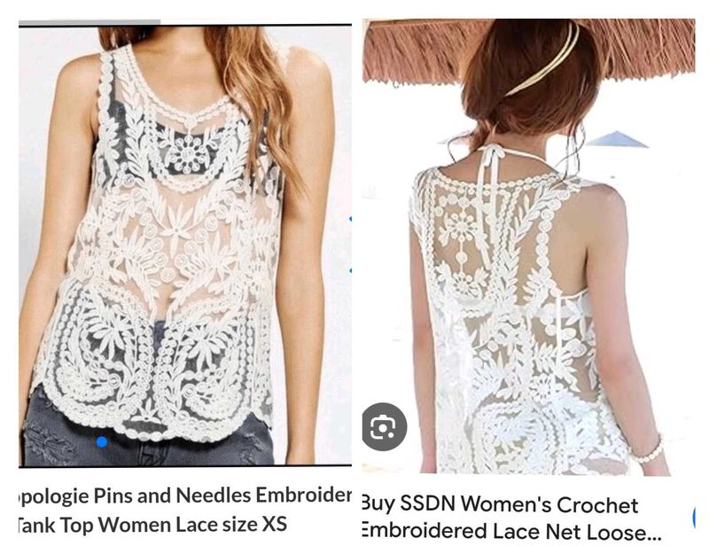 Beutiful Crochet Lace Embroidered Tank With Bralet