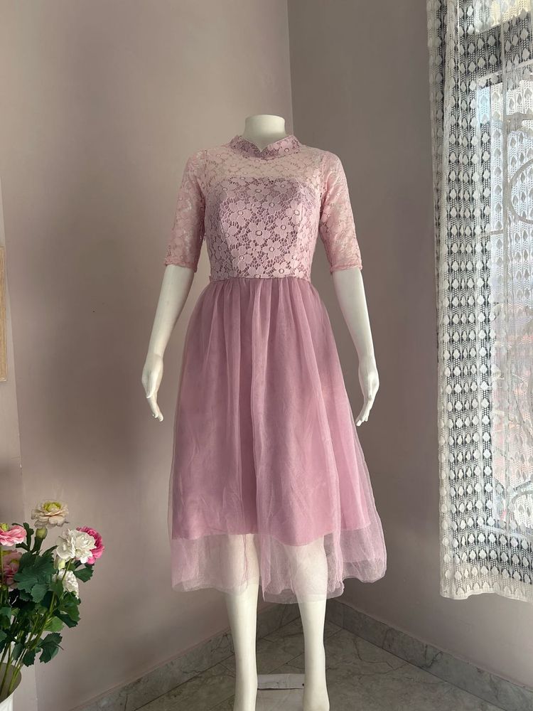 FIXED RATE Pink Lace &amp; Tulle Dress