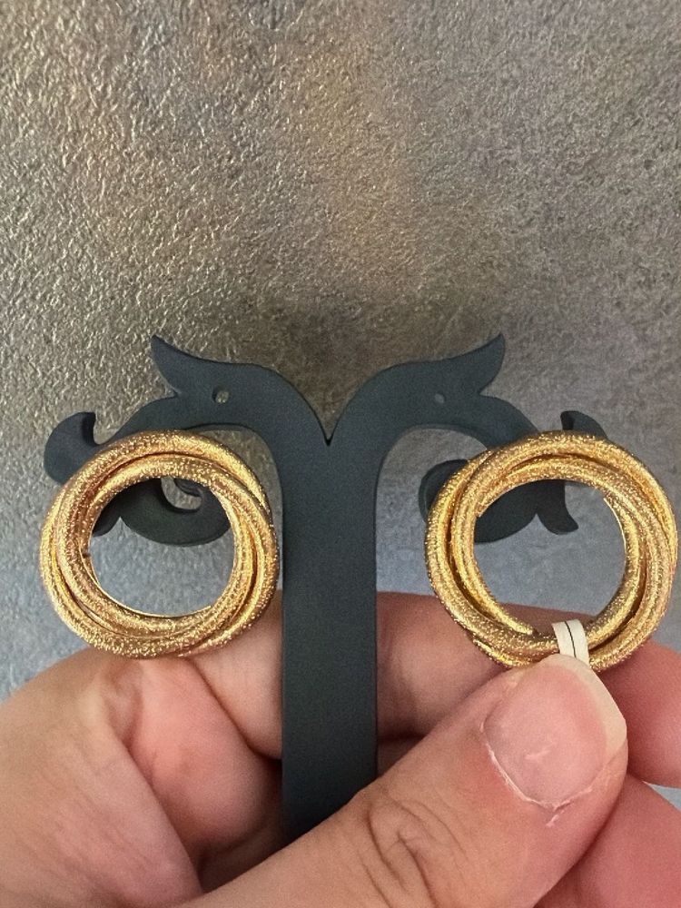 Chic Gold Interlocking Hoop Earrings