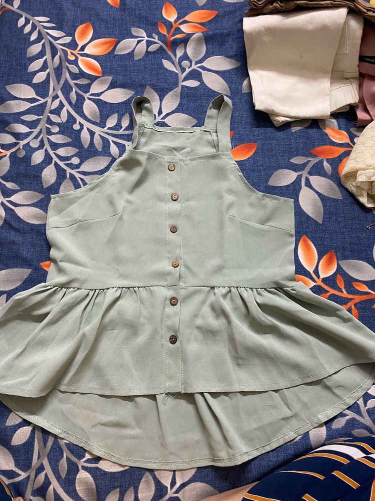 Sage Green Ruffle Hem Tank