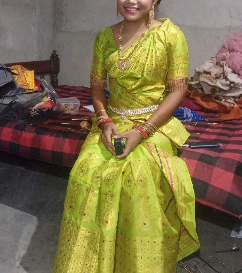 Green Colour Saree Or Makhala Sador
