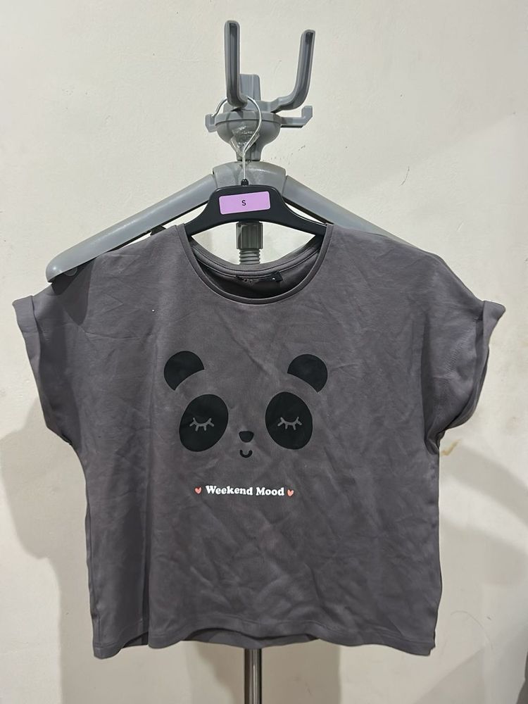 Cute Panda Graphic T-Shirt