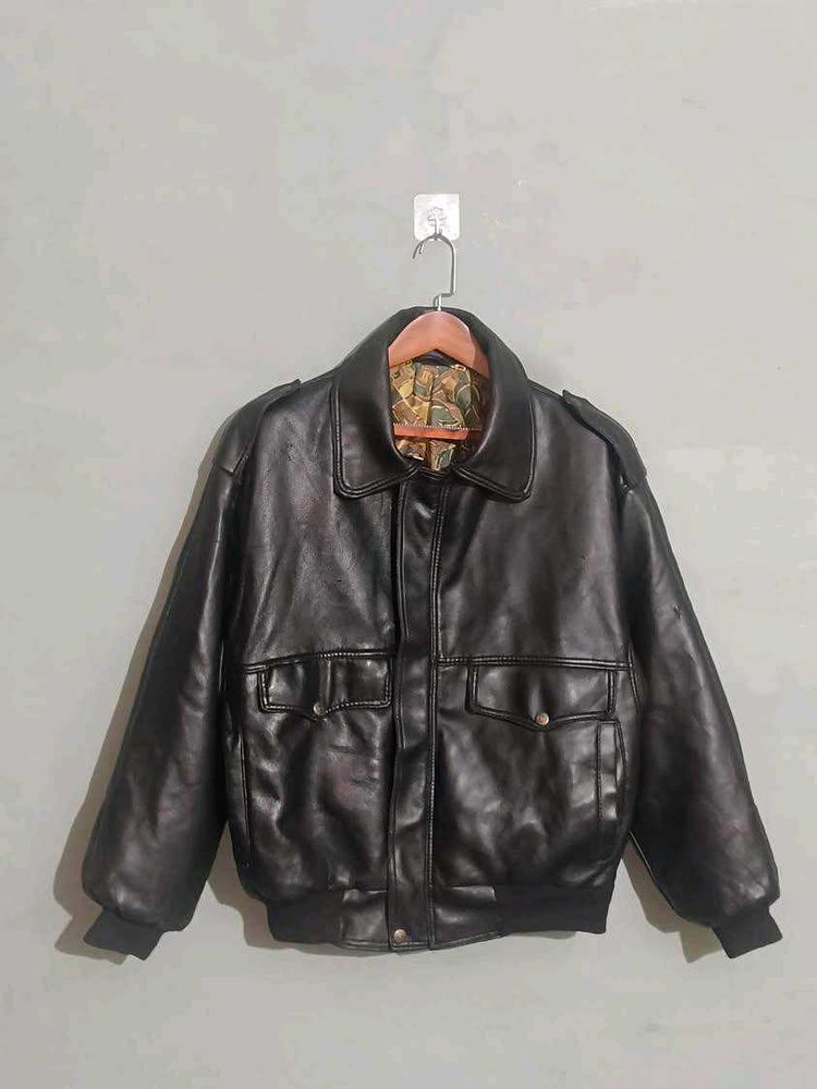 vintage heavy A-2 style Leather Bomber Jacket