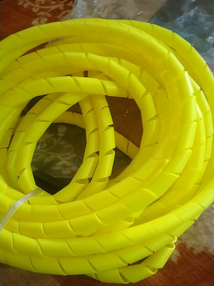 Yellow Spiral Cable Management Wrap