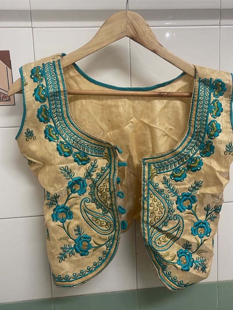 Embroidered Ethnic Sleeveless Blouse