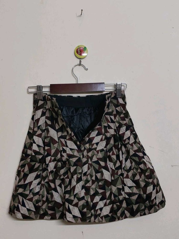 Patterned Mini Skirt