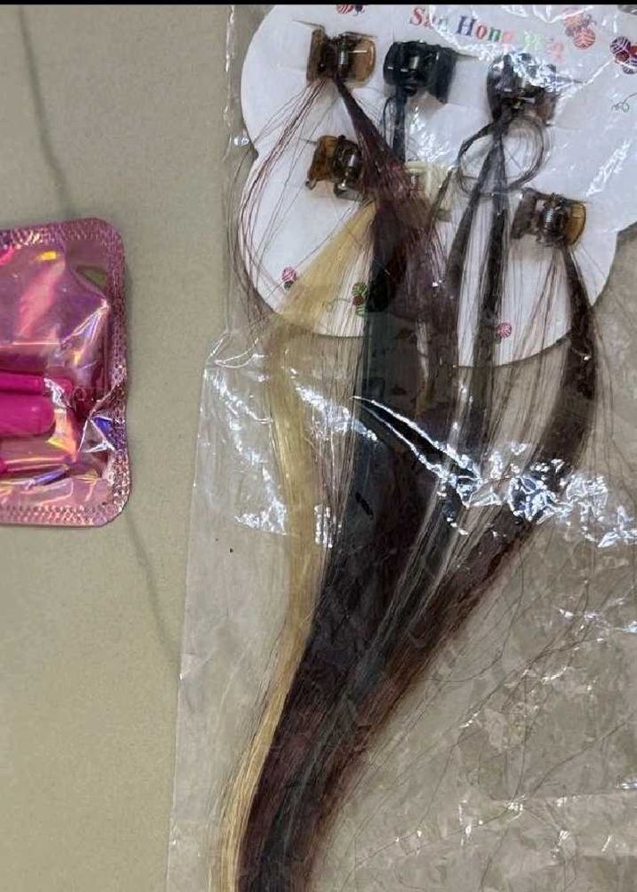 Matte Purple False Nails and hair extensions combo