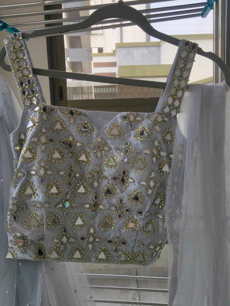 Embellished Blouse with Mirror Work