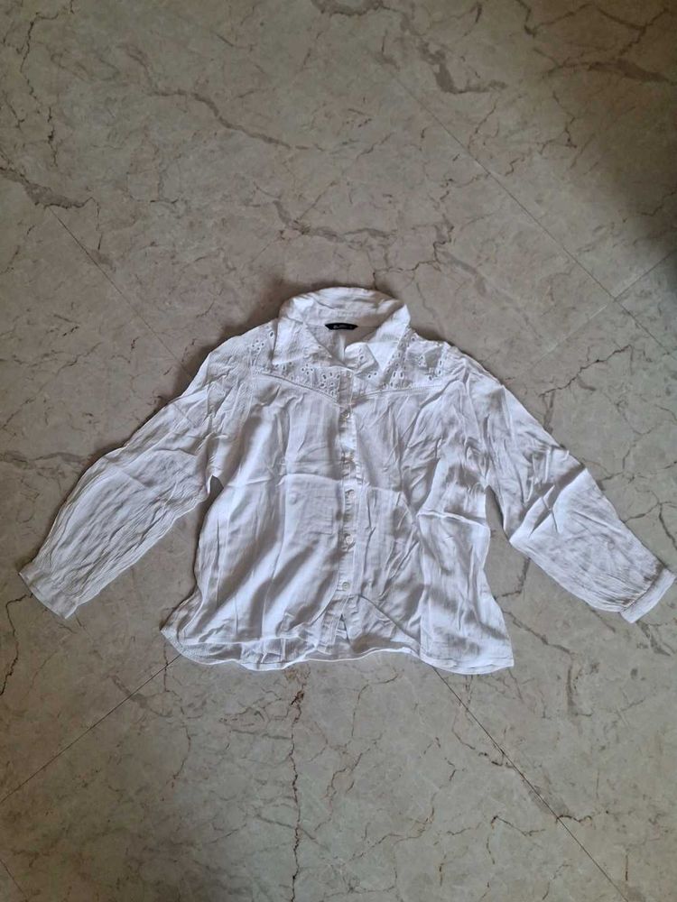Classic White Button-Up Shirt