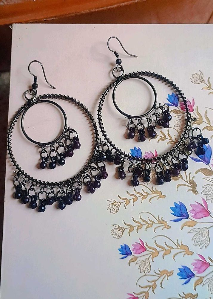 🔥SALE🔥 Oxidised Hoop Earrings