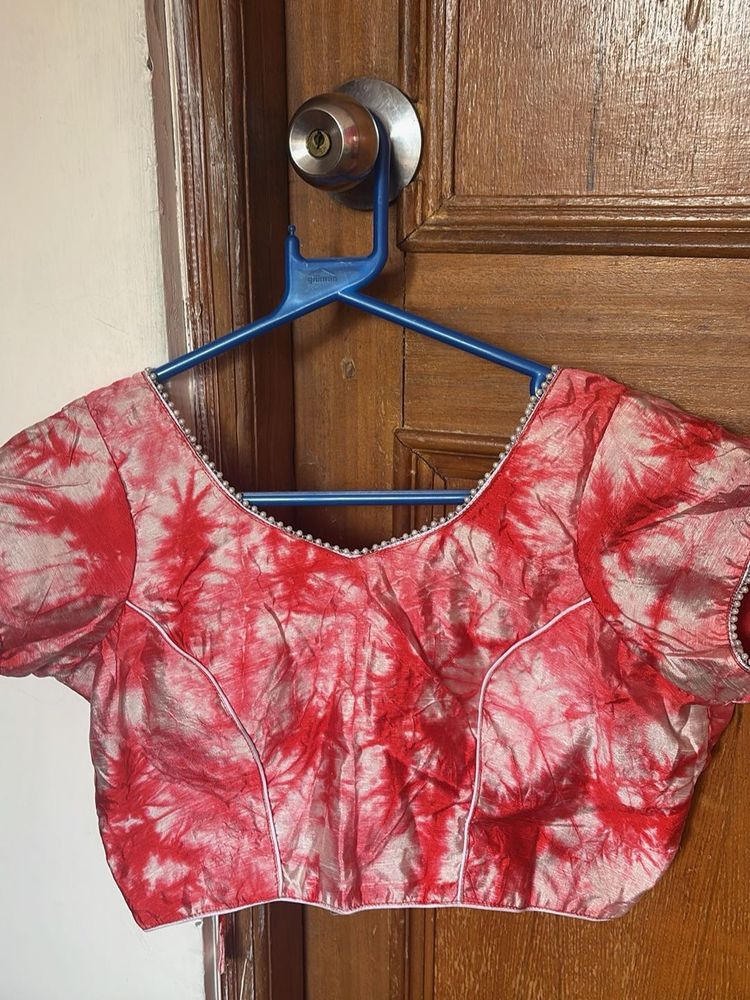 Red Tie-Dye Blouse