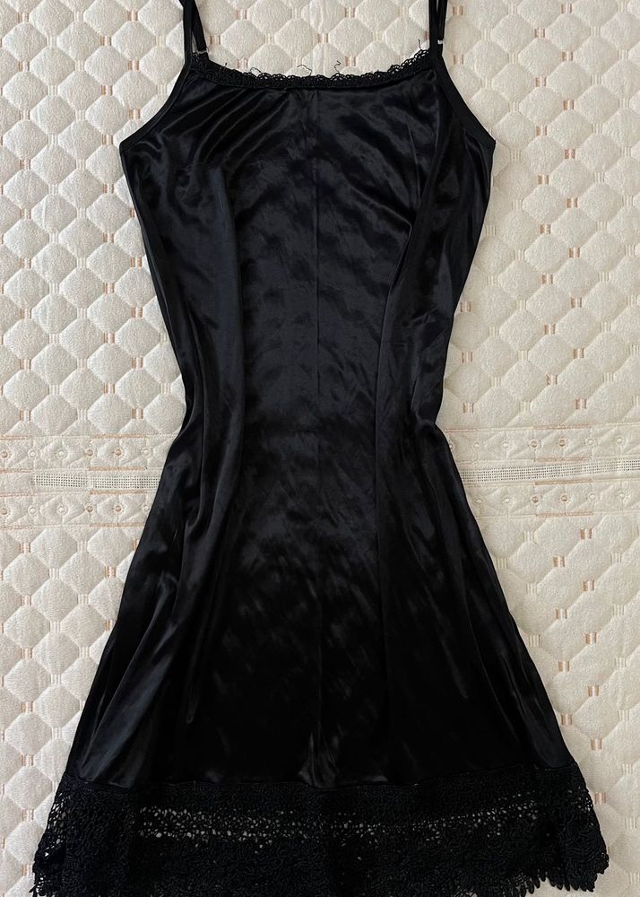 Black Velvet Slip Dress