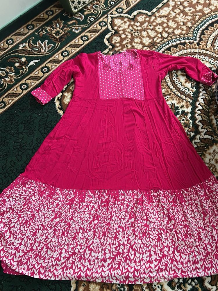 Pink Printed Kurta