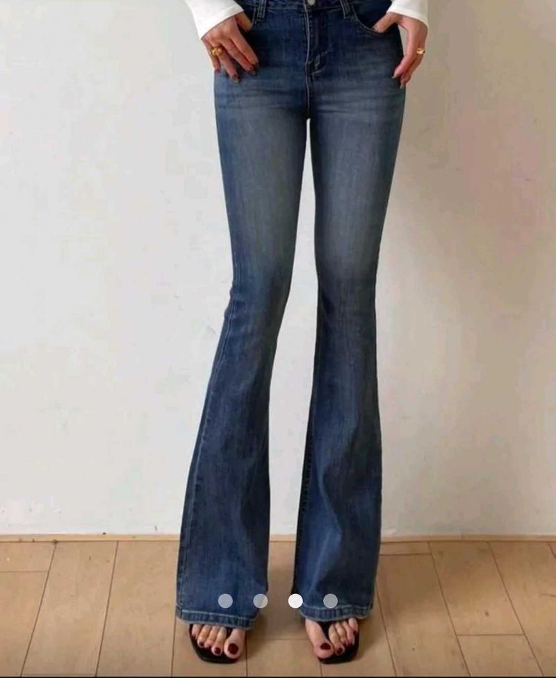 Women's Flared Blue Denim Jeans