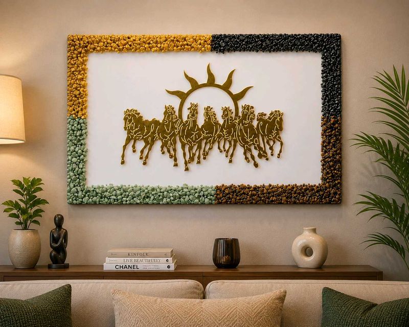 7 Horses Crystal Wall Art Frame